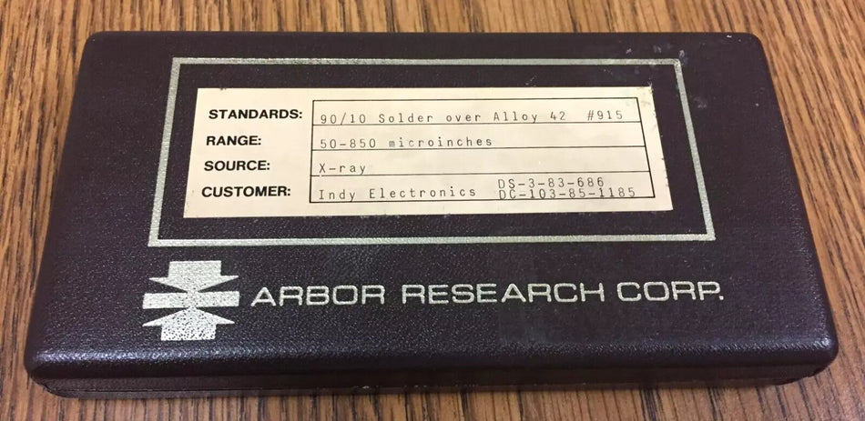 Arbor Research XRF Coating Thickness Standard: 90/10 Solder Over Alloy 42