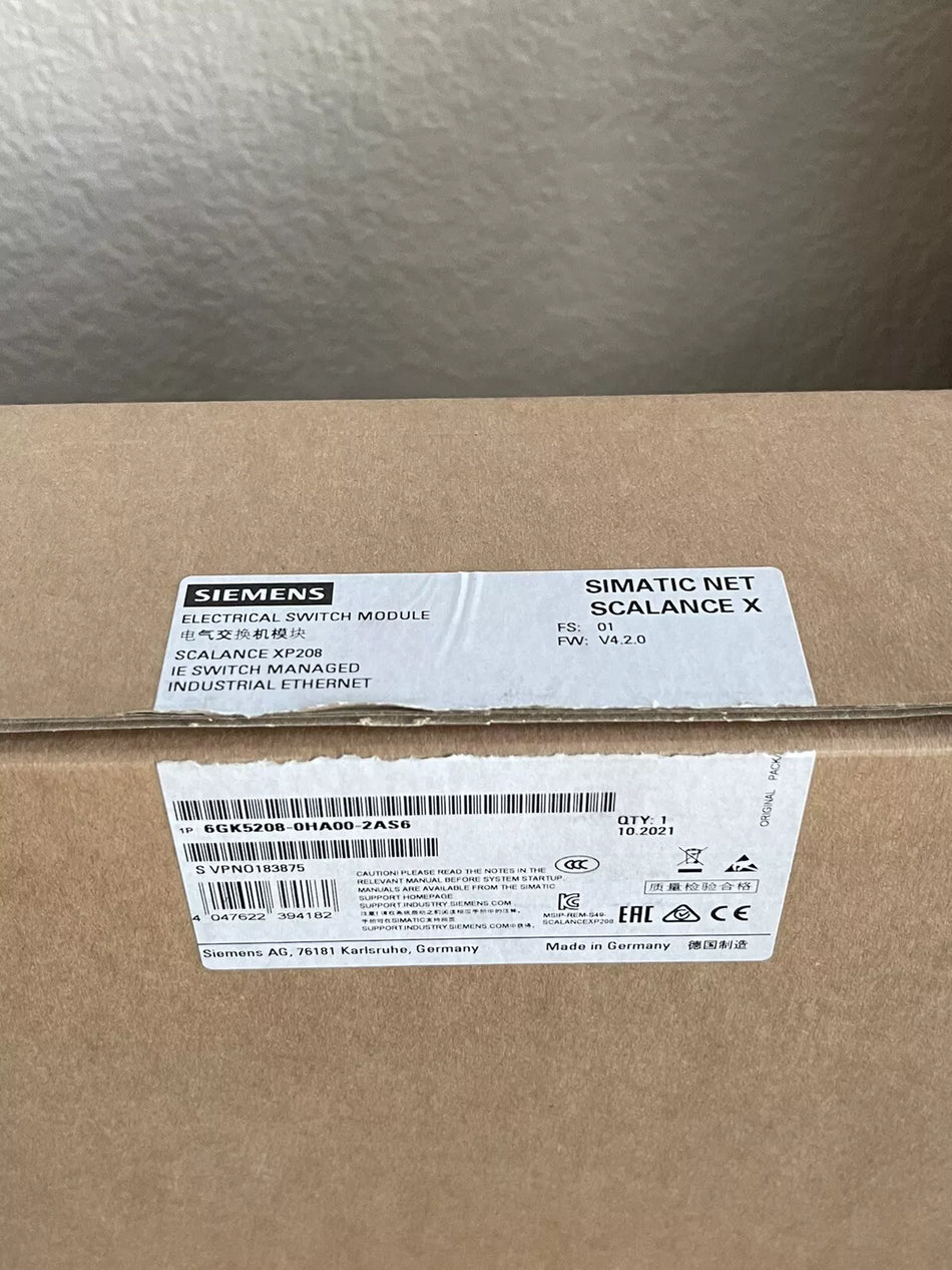 Siemens 6GK5208-0HA00-2AS6 SCALANCE XP208 Managed IE Switch