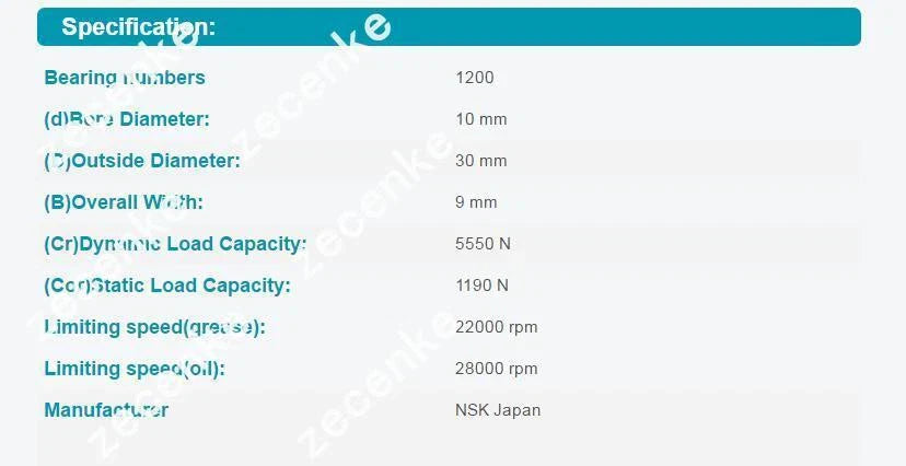 10PCS NSK 1200 Self-Aligning Ball Bearings 10x30x9mm
