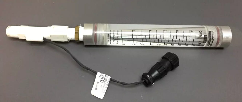 Blue White F-400 Flowmeter with GEMS FS-380P, 3/8 MNPT Piston Liquid Flow Switch