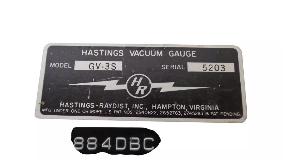 Hastings Vacuum Gauge Model GV-3S - High-precision Measurement Tool