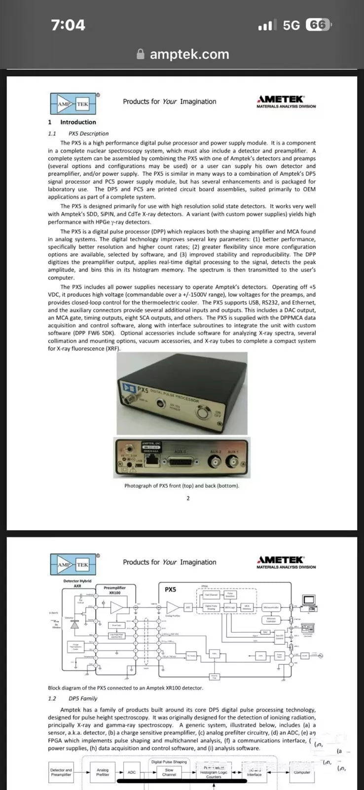 1PCS Used AMETEK PX5 DIGITAL PULSE PROCESSOR #N1084P YF