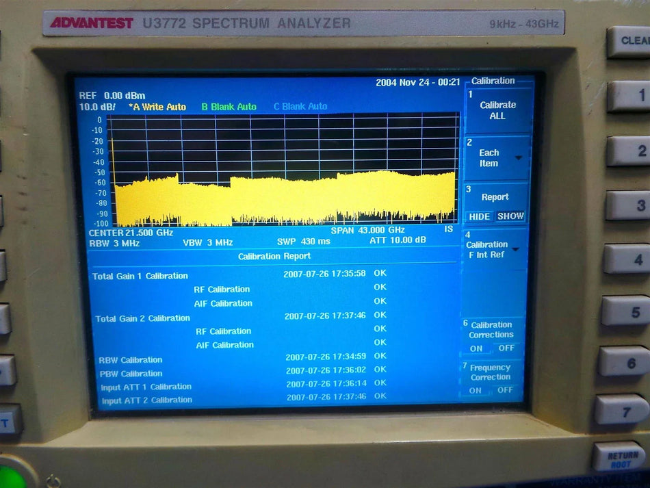 ADVANTEST U3772 Spectrum Analyzer 9kHz 43GHz