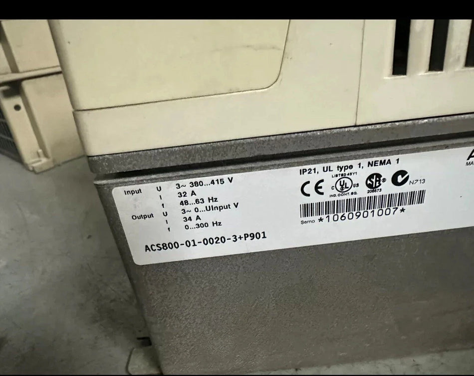 ABB ACS800-01-0020-3+P901 Variable Frequency Drive