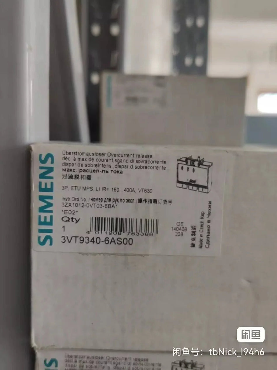 1 PC NEW 3VT9340-6AS00 Overcurrent Release By #B4556 CL