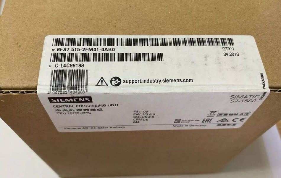 Siemens 6ES7515-2FM01-0AB0 Simatic S7-1500F CPU 1515F-2 PN 515-2FM01