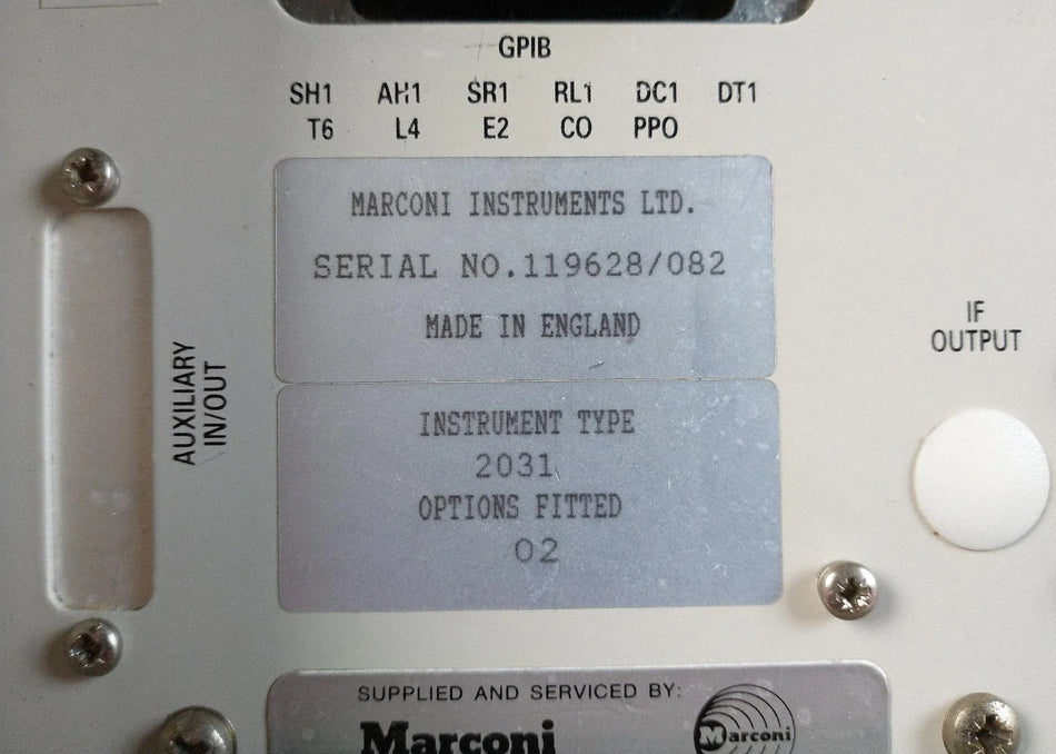 IFR/Marconi 2031-2 119628082 Signal Generator, 10kHz-2.7GHz