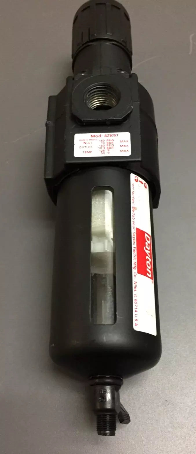 Dayton 4ZK97 Filter Regulator 150 PSIG 10 Bar Temp 125°F/50°C