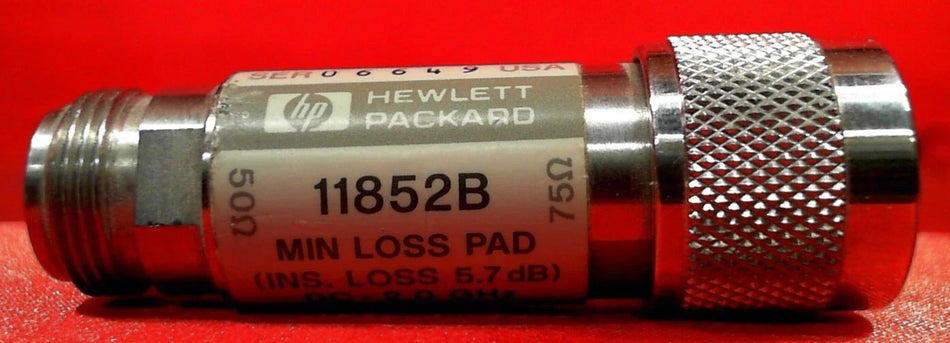 HP Agilent Keysight 11852B Minimum Loss Pad 50 Ohm Type-N (f) to 75 Ohm Type-N
