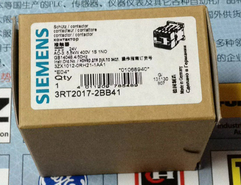 SIEMENS 3RT2017-2BB41 Contactor 24V - New In Box