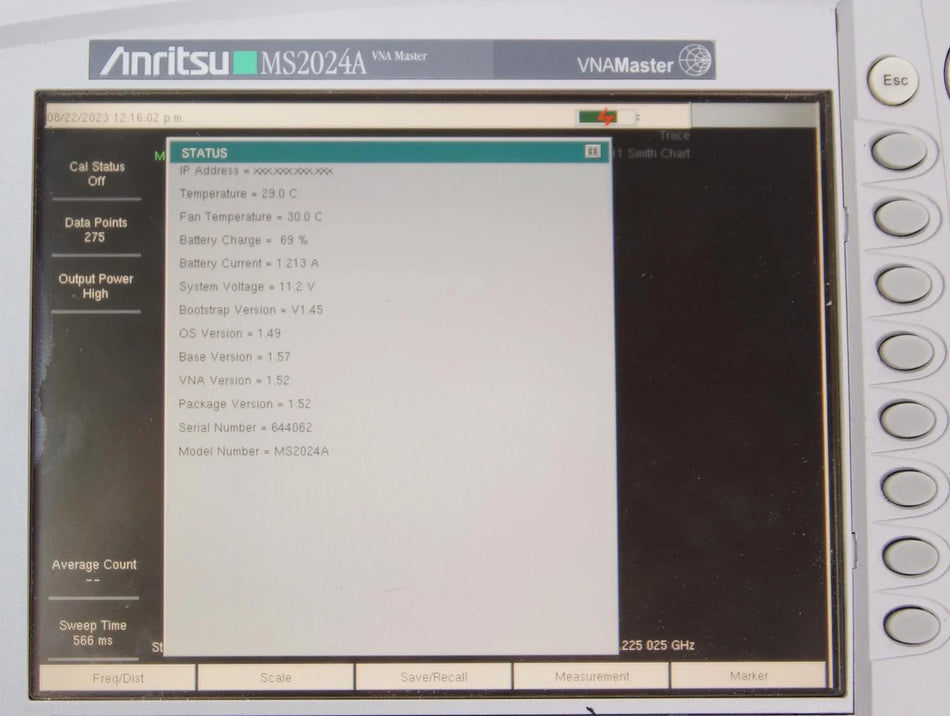 Anritsu MS2024A VNA Master 2MHz to 4GHz Vector Network Analyzer
