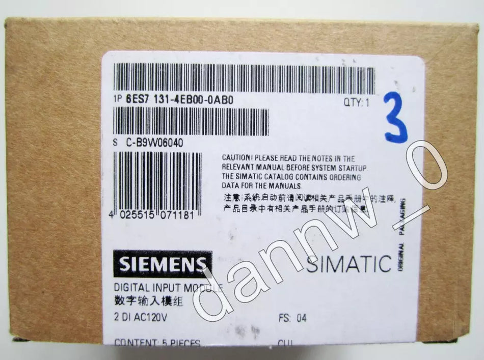 New Siemens 6ES7131-4EB00-0AB0 6ES7 131-4EB00-0AB0/