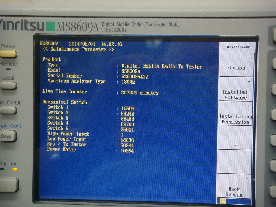 ANRITSU MS8609A 13GHz Spectrum Analyzer