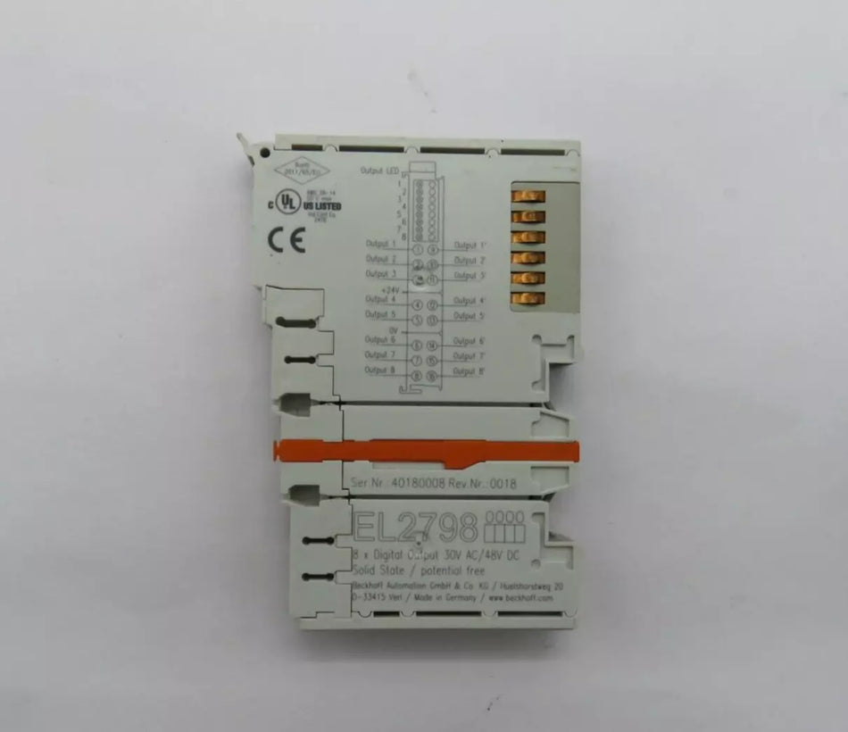 Beckhoff EL 2798 8-Channel Digital Output PLC Module EtherCAT Solid State Relay