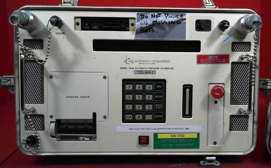 King Nutronics 3666-C 5753 Automatic Pressure Calibration Control Unit