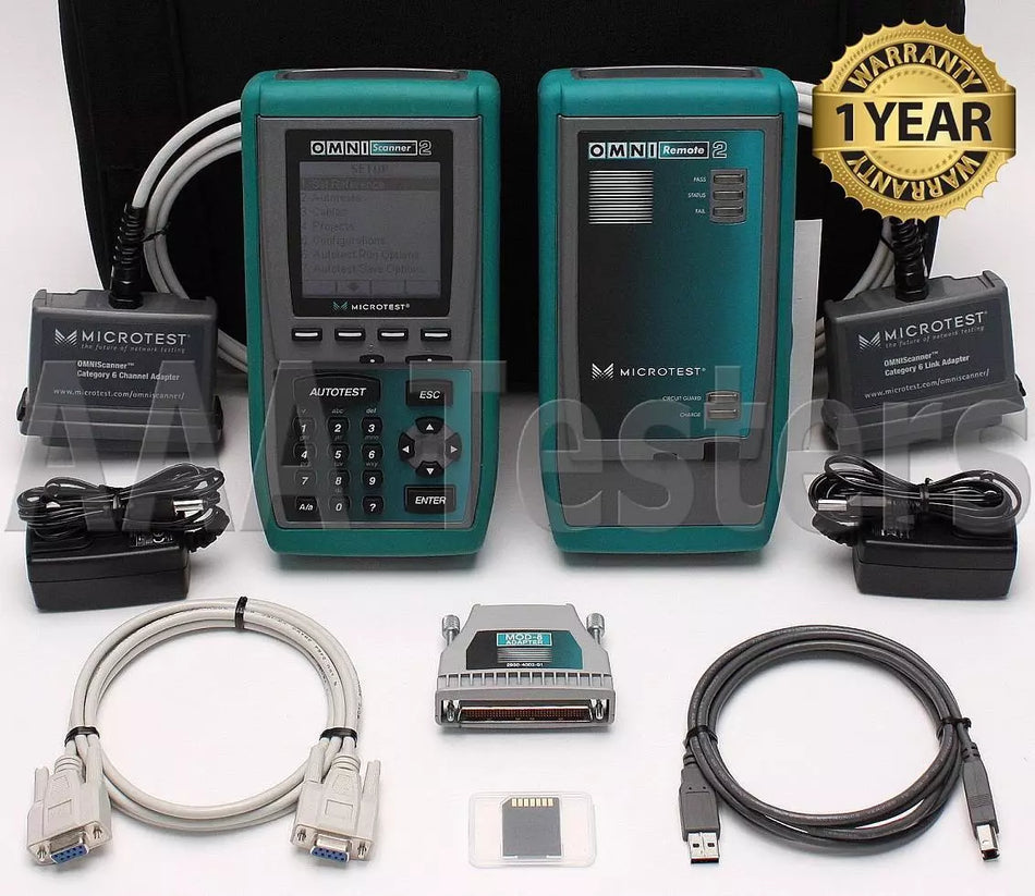 Fluke Microtest OMNIScanner 2 Cat5 Cat5e Cat6 Digital Cable Analyzer Certifier